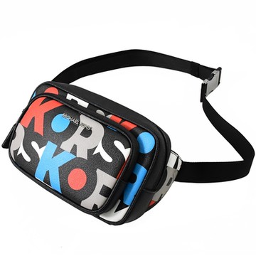 MICHAEL KORS COOPER 品牌LOGO印花設計腰包/胸口包(紅/藍)