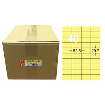 【龍德】A4三用電腦標籤 29.7x52.5mm 淺黃色1000入 / 箱 LD-870-Y-B【APP滿額下單4%點數(單一帳號最高1500點)】5/31止