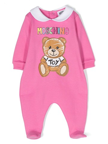 Moschino Kids - Teddy Bear-motif cotton pyjamas - kids - Cotton - 3-6 - Pink
