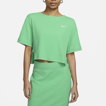 【NIKE】AS W NSW RIB JRSY SS TOP 短袖上衣 女 綠色-DV7871363