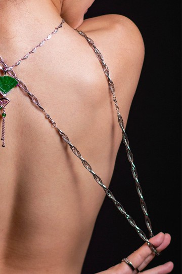 波紋絲質繩鏈項鍊