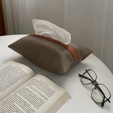【交換禮物】【聖誕禮物】真皮車用拼色垂掛兩用式面紙套