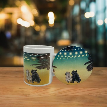 情侶法鬥 陶瓷馬克杯 + 杯墊 | 禮品套裝