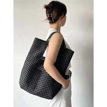 編織包包女2024新款大容量復古鏤空托特包子母包手提單肩腋下包