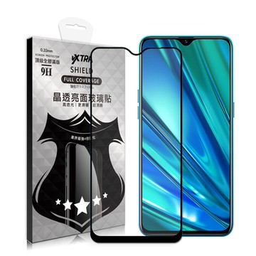 VXTRA 全膠貼合 realme 5 Pro 滿版疏水疏油9H鋼化頂級玻璃膜(黑)