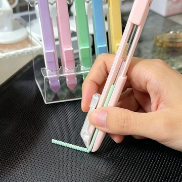 💕爆款優選🔥一點不卡豆!多功能2.6mm單針拼豆針紫色按壓式DIY拼豆工具自動筆
