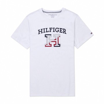 TOMMY 經典印刷大H圖案短袖T恤-白色
