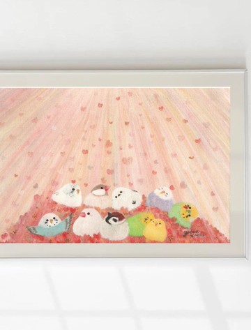 A4藝術海報 滿溢的鸚鵡 台灣擬鴝 虎皮鸚鵡 鸚鵡 鳥 小鳥 野鳥 麻雀 雞尾鸚鵡 翠鳥