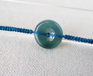 本命年【歲歲平安】冰藍水翡翠絲光編織手鍊*SW50*招財‧開運