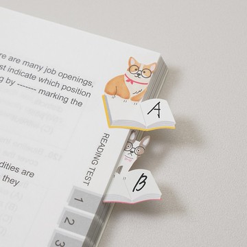 【i-Marker 動物分頁便利貼 】 閱讀狗狗 文具貓咪