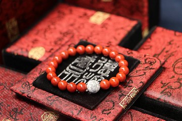 原礦 南紅瑪瑙 8mm 手珠 滿色滿肉南紅瑪瑙 柿子紅