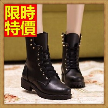 馬丁靴女中筒靴子-冬季真皮鉚釘加絨保暖女鞋子4色65d57【獨家進口】【米蘭精品】
