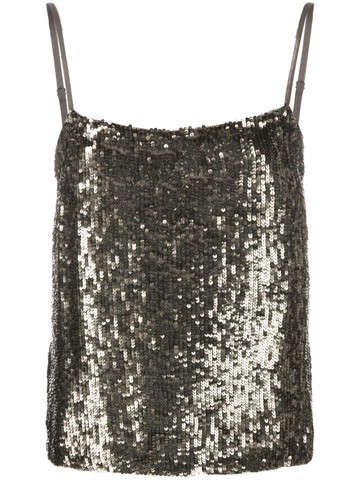 P.A.R.O.S.H. - sequin-embellished sleeveless top - women - PVC/Viscose/Viscose - XS - Silver