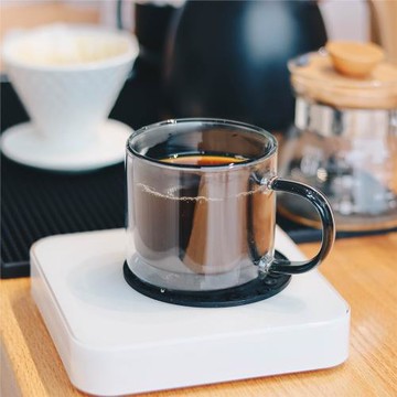 雙層手沖單品美式咖啡杯透明黑色設計感玻璃馬克杯高顏值ins風