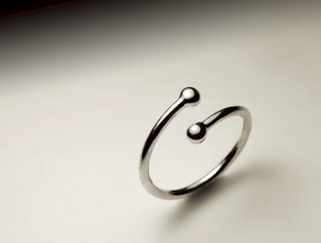 圓珠單線銀戒指