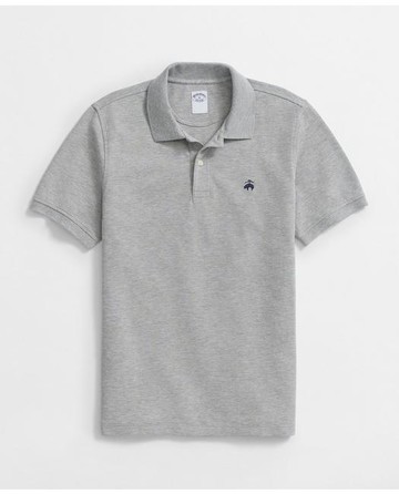 Brooks Brothers Men's Golden Fleece Stretch Supima Polo Shirt | Grey Heather | Size Medium