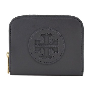 [平輸版] 【TORY BURCH】ELLA 經典LOGO拉鍊卡片零錢包(黑)真品平輸