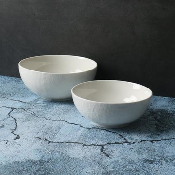 某牌原單】家用陶瓷餐具泡面碗【高級感新骨瓷】麻布紋湯碗米飯碗