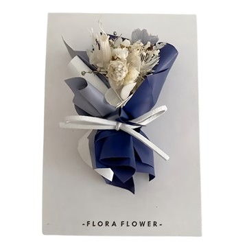 Flora Flower 乾燥花卡片系列 - 海軍藍  9W x 13H cm  1個