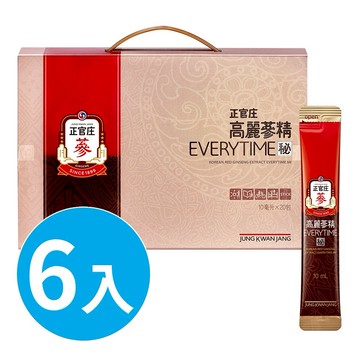 【箱購超值組】【正官庄】高麗蔘精EVERYTIME秘(20入)x6盒(效期2026/9)-提把