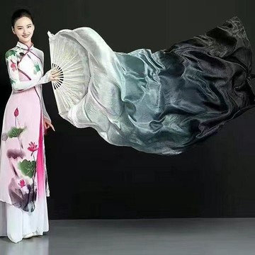 【高檔漸變色】中國風跳舞扇 舞蹈扇 秧歌扇 長綢扇 古典舞扇 兒童舞蹈扇 淺色漸變 古典舞道具 中國風服裝 中國風服飾