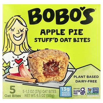 Bobo's Oat Bars, Stuff'd 燕麥零食，蘋果派，5 塊，每塊 1.3 盎司（37 克）