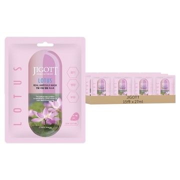 JIGOTT 鎖水保濕安瓶面膜 蓮花 改善瑕疵膚色 27ml  15件  1組