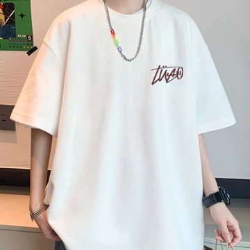 歐美式痞帥高級感英文短袖t恤男女簡約休閒潮牌情侶上衣半袖夏