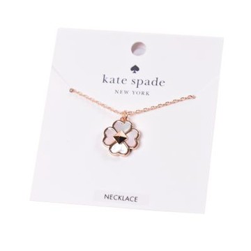 KATE SPADE Flower 幸運草鎖骨鍊-奶油白