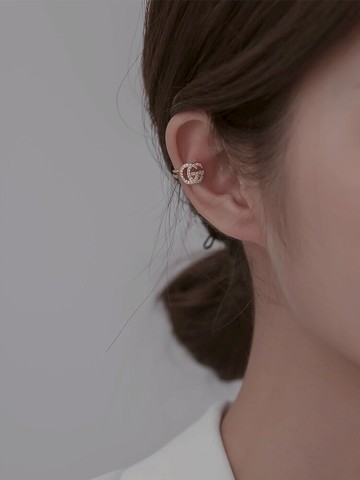 仿大牌耳夾女無耳洞耳飾字母耳骨夾小眾耳骨環耳環年新款耳釘