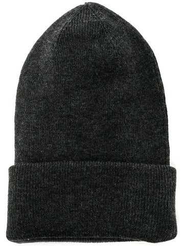 Pringle of Scotland - double layer ribbed beanie - unisex - Merino - One Size - Black