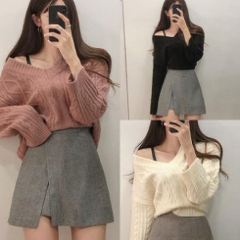 セットアップ レディース Vネック ニット ミニスカート 上下セット 韓国 ファッション レディース 春服 春物 ラップスカート オーバーサ 通販 Lineポイント最大1 0 Get Lineショッピング