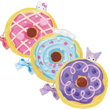 小禮堂 Sanrio 三麗鷗 造型拉鍊化妝包 (甜甜圈款) Kitty 大耳狗 酷洛米