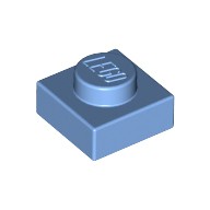 薄板磚 1x1 中間藍色 3024