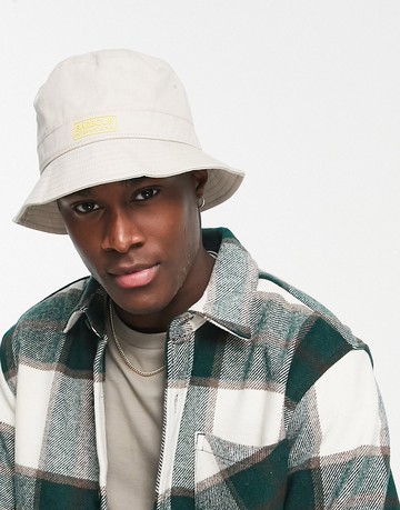 Barbour International Norton drill bucket hat in ecru-White