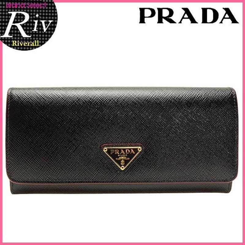 小物PRADA長財布 SAFFIANO VERNIC NERO R ブラック