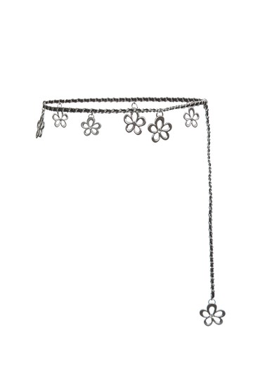 小花皮穿條腰鍊