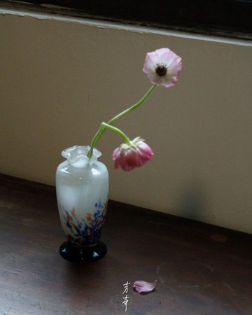 日治期 白色飛雪花瓶