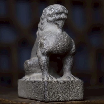 青石石雕民俗懷舊純手工雕刻仿古做舊案頭瑞獸擺件中式會所裝飾