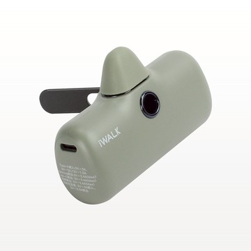 【古敬有限公司】iWALK 五代PRO 支架快充版 直插式行動電源 18W / 5000mAh / Type-C / 叢林綠