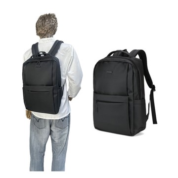 ~雪黛屋~AOKING 後背電腦包護脊護肩中大容量主袋+外袋共三層防水尼龍布AS04453