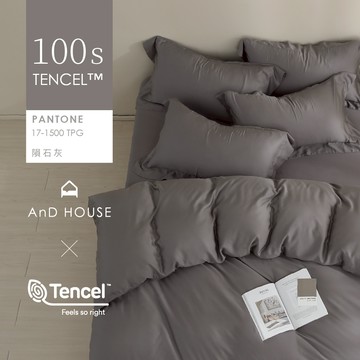 AnD House 天絲100支-隕石灰-床包被套組｜安庭家居 素色 顏色任搭