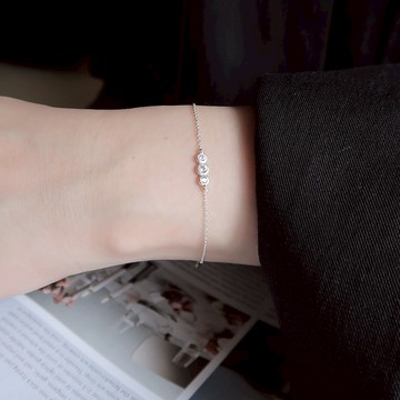 925純銀  迷你鋯石小排鑽 客製化刻字 手鍊 免費送禮包裝