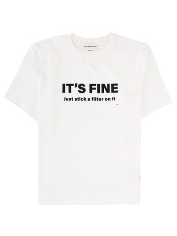 victoria beckham "its fine, just stick a filter on it" t-shirt