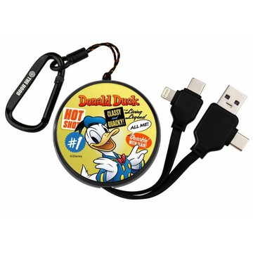 迪士尼 唐老鴨 PD快充多合一伸縮鏡面充電線 便攜可伸縮式