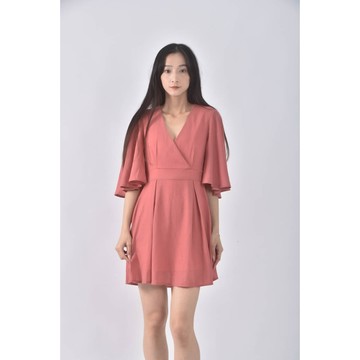 (S) air space傘擺粉色洋裝二手衣