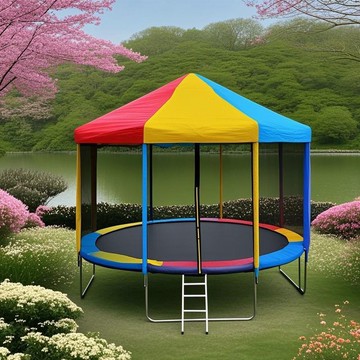 圓形蹦蹦床彩色頂棚戶外帳篷兒童室外擺攤網紅移動家庭內外家用【DD010910】