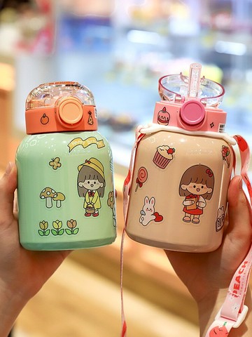 保溫杯女士可愛高顏值304不銹鋼個性小巧便攜學生兒童創意水杯小