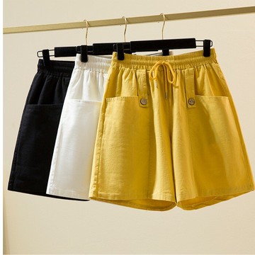 品牌折扣店商場專柜撤柜女裝尾貨清倉夏裝高腰百搭熱褲闊腿短褲子