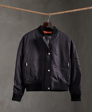 Superdry Women's Women's Modern Utility Bomber Jacket Black - Size: 8 Size: 4